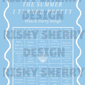 The Summer I Turned Pretty Season 3 Watch Party Bingo Card | Canva Pro Template | Printable 8.5x11 | TSIP Theme Template - Episode 8