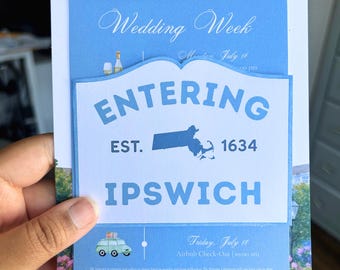Entering Ipswich Wedding Sign Template: Editable Canva Pro Stationery (Digital Download)