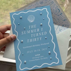 The Summer I Turned Thirty Invitation: TSITSP Inspired Birthday Template (Canva Editable, Digital Download)