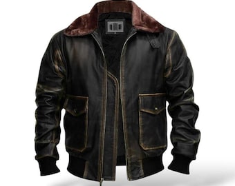 Vintage 1980s Type G-1 Leather Flight Jacket / US Government