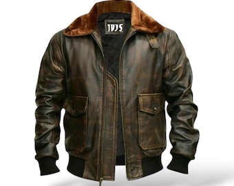 Vintage 1980s Type G-1 Leather Flight Jacket / US Government