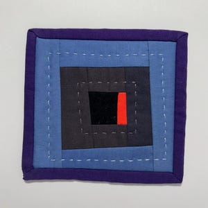 Red Hot Log Cabin Mini Quilt