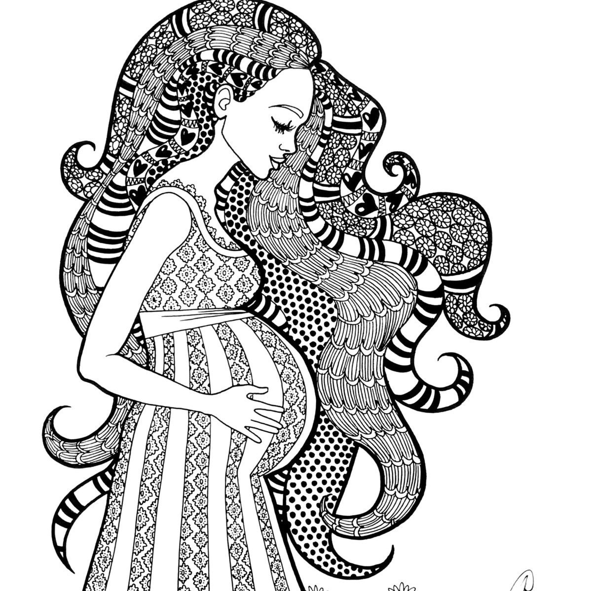 A SWEET EXPECTATION Coloring Page Motherhood Series Etsy