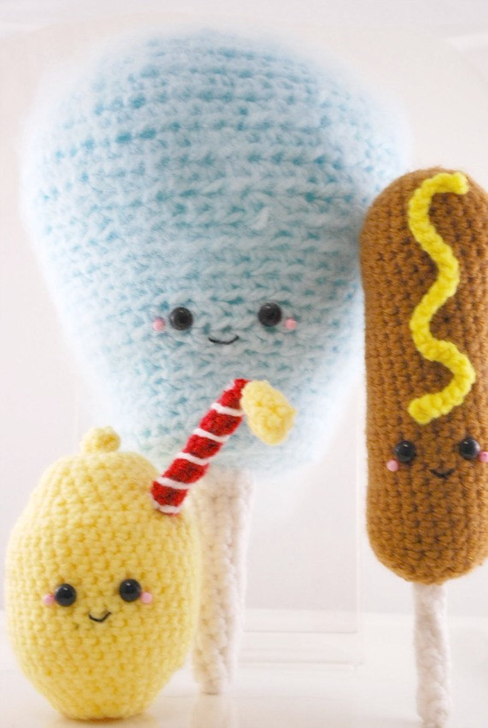 CROCHET PATTERN Amigurumi County Fair Cotton Candy Corn Dog Etsy