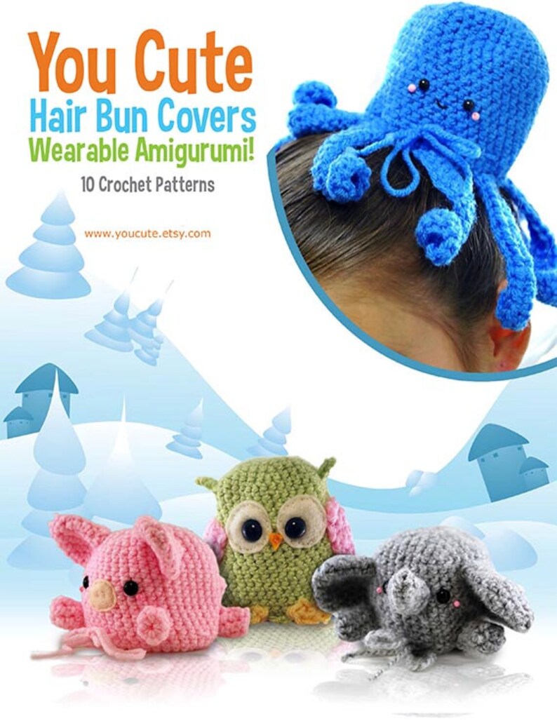 Crochet Pattern Amigurumi Hair Bun Cover Pattern Ebook Etsy