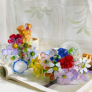 Birth Flower, Glass Birth Month Flowers, Glass Flowers, Valentines Gift, Birthday Gift for Her, Unique Mother&#39;s Day Gift, Graduation Gifts