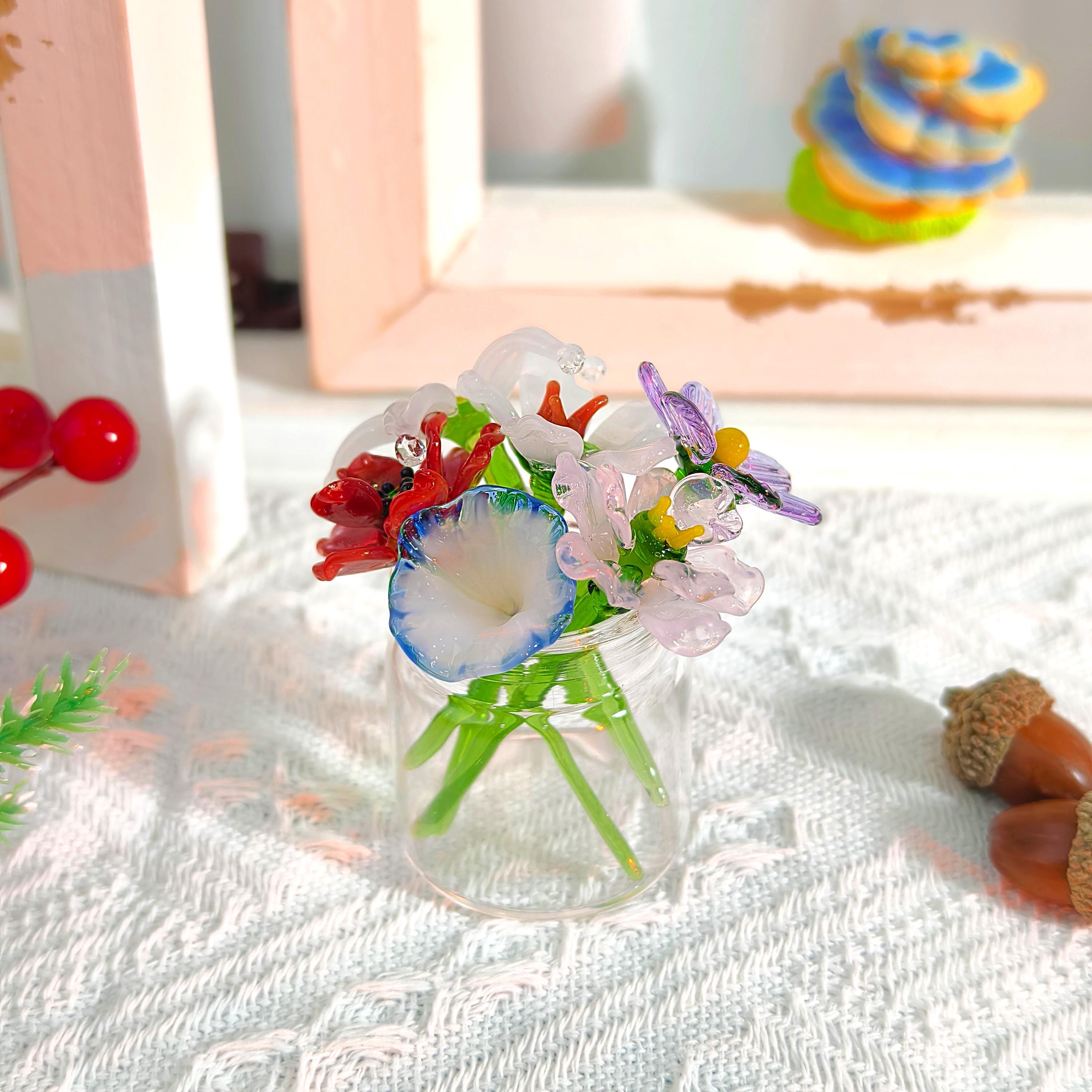Glass Birth Month Flower, Birth Flower Gift, Handmade Glass Flowers ...