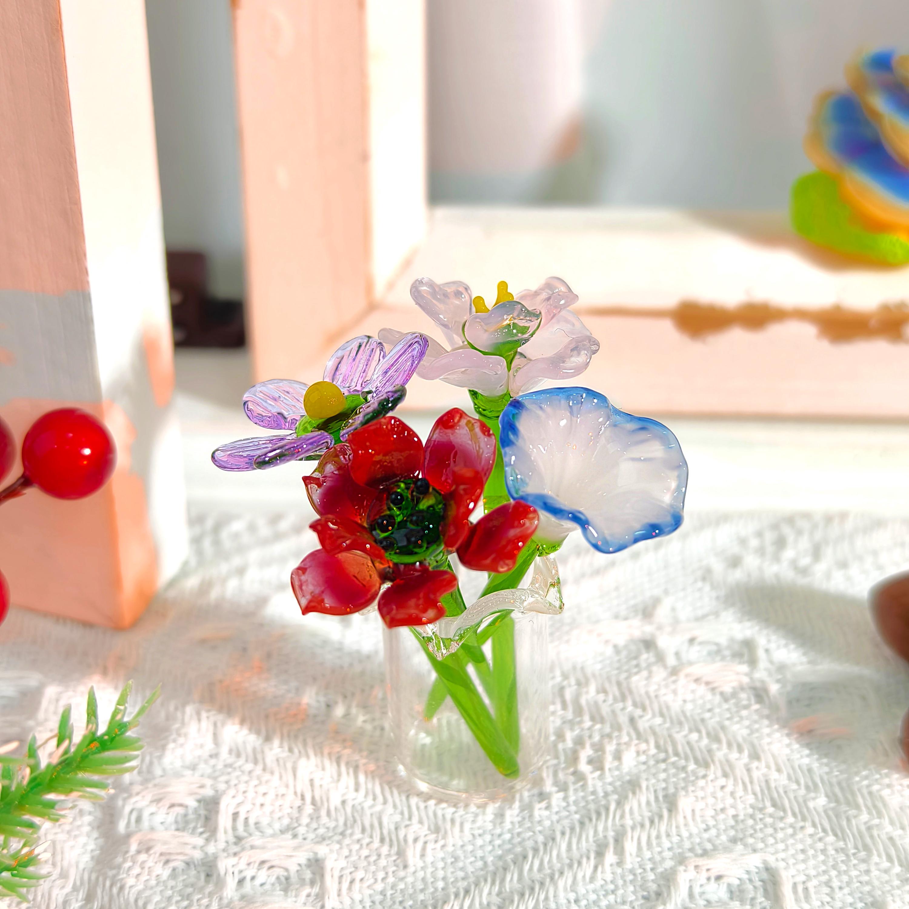 Glass Birth Month Flower, Birth Flower Gift, Handmade Glass Flowers ...
