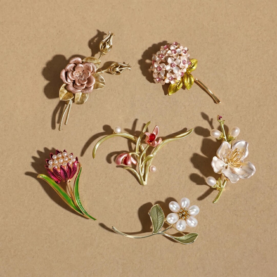 Birth Month Flower Brooch, Floral Brooch, Handmade Flower Brooch ...