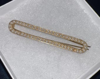 Vintage Gold Barrette Hair Clip, Signed  display picture 3