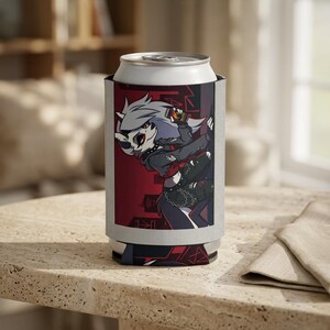 Loona Helluva Boss Can Cooler Koozie, Red Black Anime Style image 2