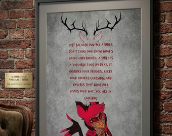 Alastor Hazbin Hotel Poster, Alastor Inspirational Quote Wall Art, Radio Demon Fan Art, Aesthetic Room Decor, Unique Gift for Animation Fan