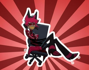 Alastor Hazbin Hotel Rolling Chair Sticker | Kiss-Cut Sticker