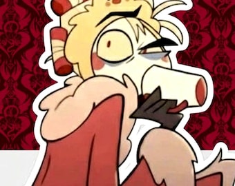 Lucifer Morningstar Sticker, King of Hell Decal, Hazbin Hotel Fanart, Fallen Angel, Waterproof Vinyl Sticker