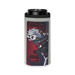Loona Helluva Boss Can Cooler Koozie, Red Black Anime Style image 8