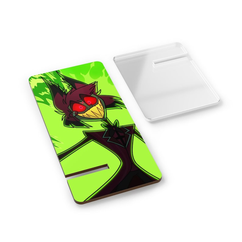 Alastor Mobile Display Stand for Smartphones | Neon Green Phone Stand, Hazbin hotel image 3