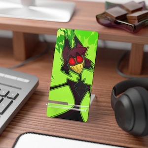 Alastor Mobile Display Stand for Smartphones | Neon Green Phone Stand, Hazbin hotel image 1