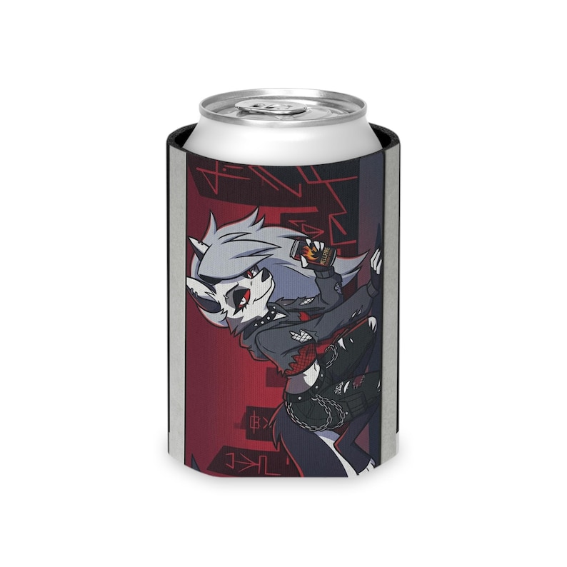 Loona Helluva Boss Can Cooler Koozie, Red Black Anime Style image 7