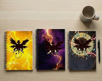 Lucifer Morningstar Spiral Notebook - Hazbin Hotel Fan Art, Ruled Journal