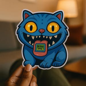 Derpy Blue Tiger Bubble-free stickers
