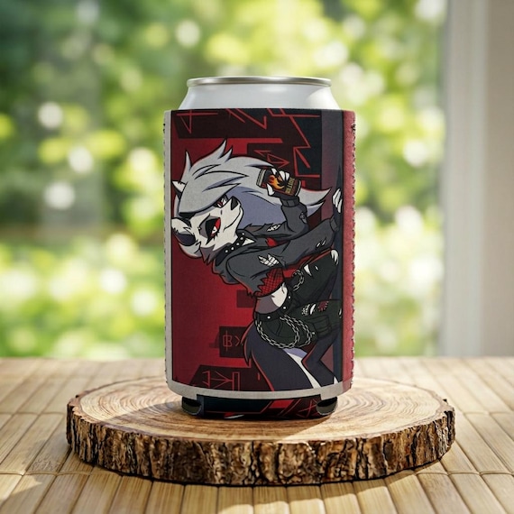 Loona Helluva Boss Can Cooler Koozie, Red Black Anime Style