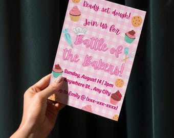 Bake Off Party Digital Invitation Editable Baking Competition Invite Great British Bake Off Theme Printable Bake Party Instant Download 5x7