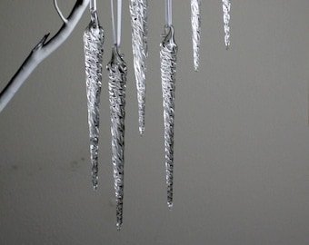 one blown glass icicle ornament