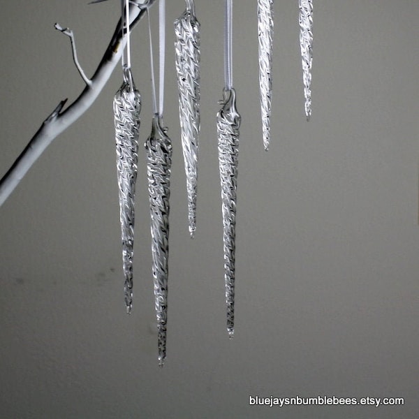 one blown glass icicle ornament