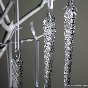 one blown glass icicle ornament image 3