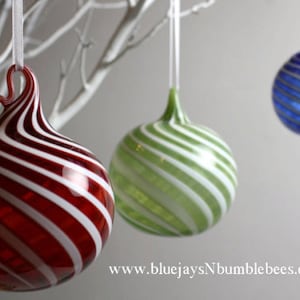 Red swirl blown glass ornament