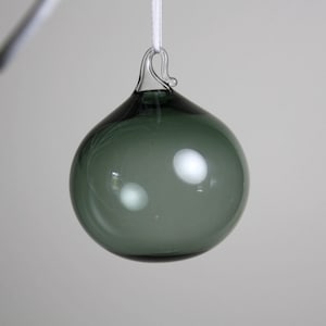 grey bubble blown glass ornament.