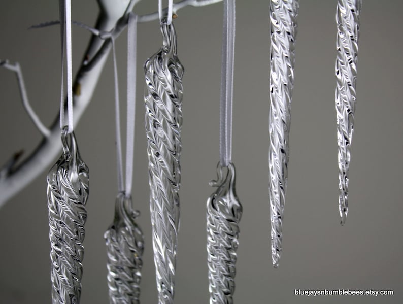 one blown glass icicle ornament image 4