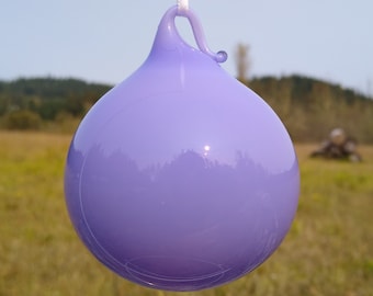 Purple gumball blown glass ornament.