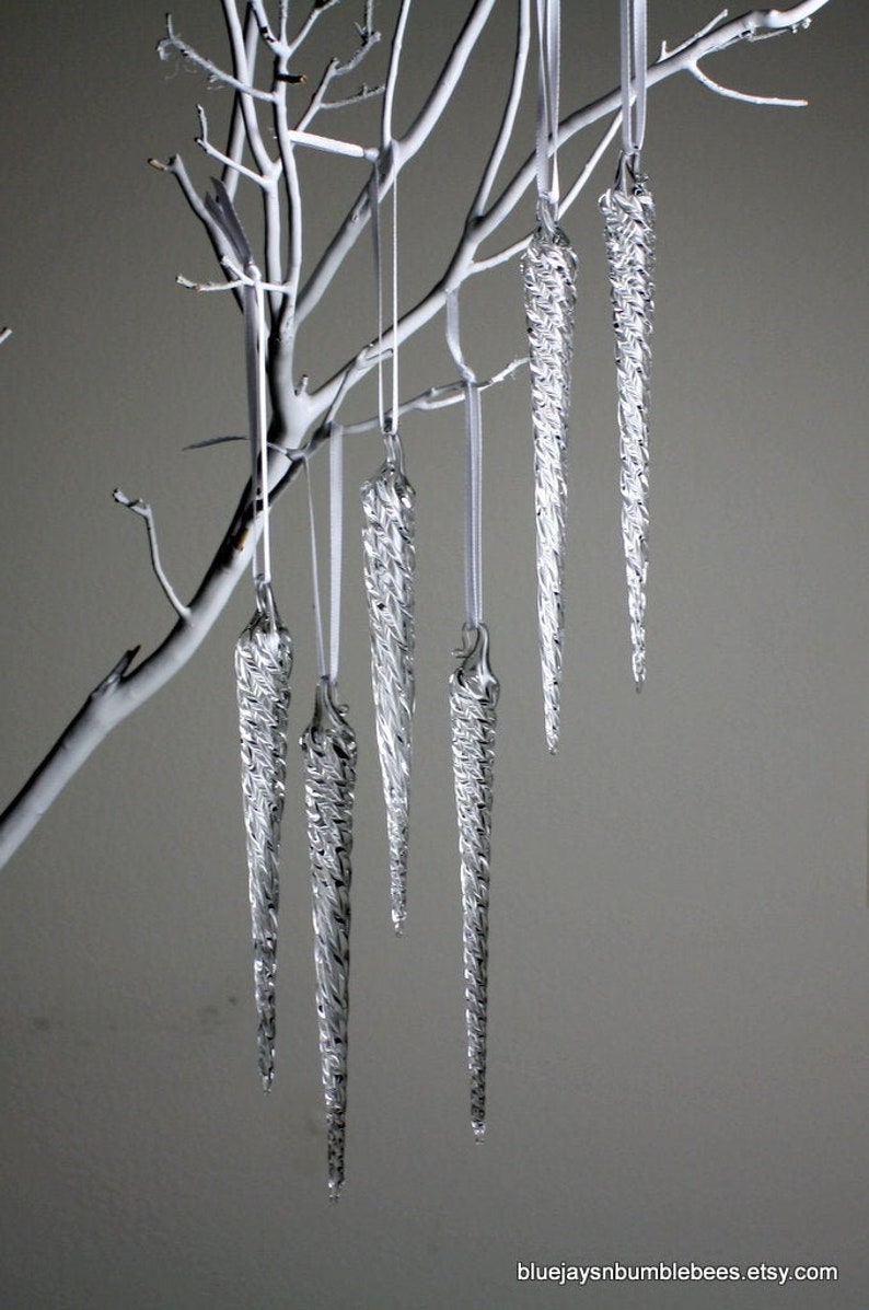 one blown glass icicle ornament image 1