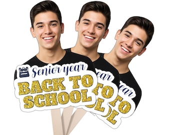 Custom Big Head Cutout on a Stick | Personalized Face Cutouts 6-48 Inch | Photo Party Props for Graduation Birthday Wedding Events, 1PC