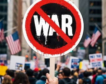 No War Protest Sign on Stick – Stop Violence Peace Rally Sign, Durable 4mm Coroplast Protest Placard for Public Gathering & March Event