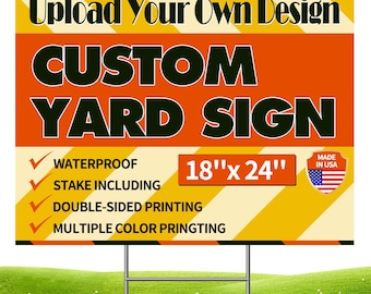 Custom Yard Sign with Stakes, Personalized Decorative Signs for Outside, Customized Full Color Lawn Sign, Double Sided Print Signs Outdoor