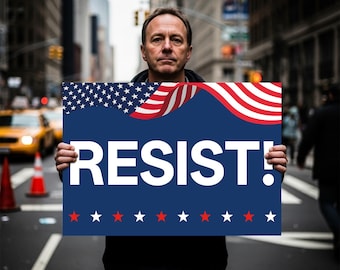 Anti-Trump No Kings Yard Sign 18x24” - Double-Sided Weatherproof Resist Protest Sign with H Stake, Sturdy Coroplast Plastic