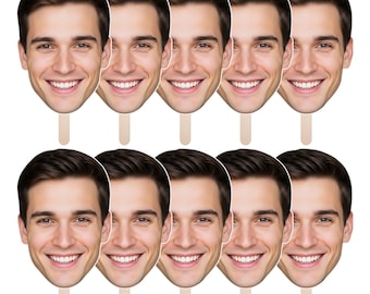 Custom Face on a Stick, Multi-Pack Personalized Big Head Cutouts 6–36 Inch for Parties, Birthdays, Weddings, Sports Events, Photo Props