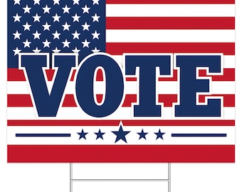 Vote Yard Sign, Double Sided, H-StakeElection Sign, Waterproof Corrugated Plastic, for Voting Day, Campaigns, Rallies, Political Events