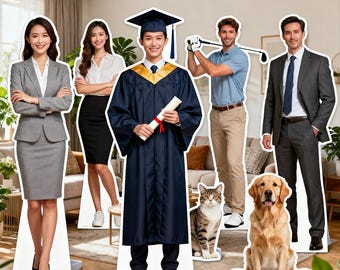 Custom Life Size Cardboard Cutout, 1-8FT Personalized Standee, Full Body Cutout, Party Decoration, Graduation Birthday