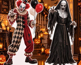 Halloween Life Size Cardboard Cutout Outdoor Decor 1-8Ft Scary Halloween Decorations for Party, Porch, Haunted House, Yard, Indoor