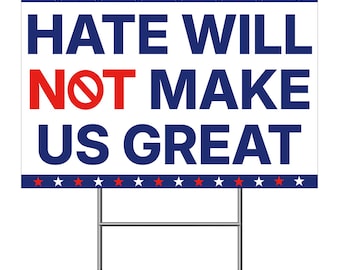 Anti-Trump No Kings Yard Sign 18x24” - Single-Sided Weatherproof Resist Protest Sign with H Stake, Sturdy Coroplast Plastic