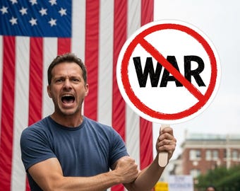 NO WAR In America Sign with Stick – Strong Anti-War Message Sign, Weatherproof Corrugated Plastic Peace Placard with Wooden Stick Handle