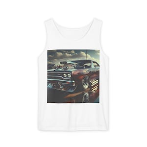 Tank Top Shirt for Car Enthusiasts, Sleeveless Tee, Muscle Tank, MOPAR Plymouth Design, Vintage Car Apparel
