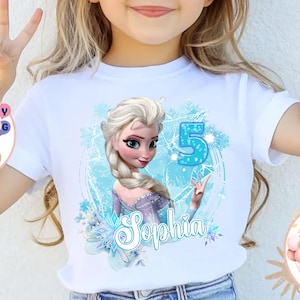 Princess Anna & Elsa Birthday Shirt, Custom Frozen Birthday Girl Shirt, Disney Family Matching Birthday Tee, Disneyland Birthday Party Tee