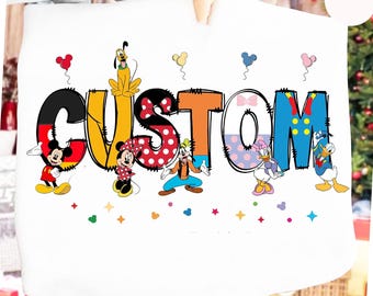Custom Name Mickey and Friends Family Sweatshirt, Personalized Disney Shirt, Mickey Mouse Sweatshirt, Mickey Kids Toddler Birthday Tees