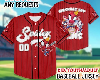 Personalized Spiderman Baseball Jersey, Custom Birthday Gift