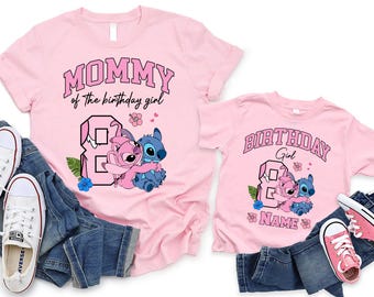 Disneyworld Stitch Kids Birthday Shirt, WDW Disney Birthday Girl Shirt, Stitch Angel Birthday Boy Shirt, Lilo Stitch Kids Birthday Shirt