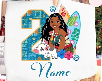 Disney Moana Birthday Shirt, Personalized Disney Birthday Tee, WDW Birthday Trip Sweater, Moana Birthday Girl Shirt, Disney Moana Sweatshirt